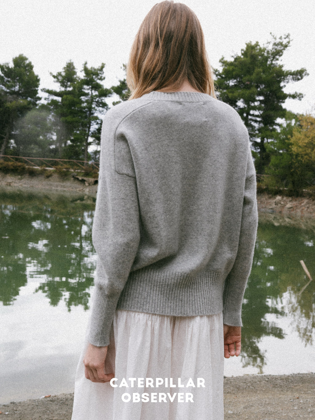 The Alexa Sweater in Mist Grey