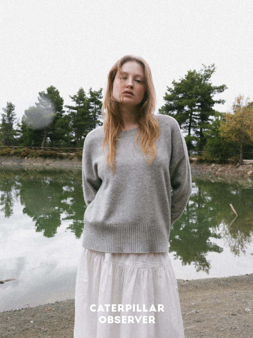 The Alexa Sweater in Mist Grey