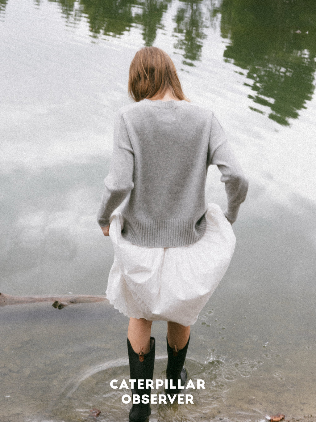 The Alexa Sweater in Mist Grey