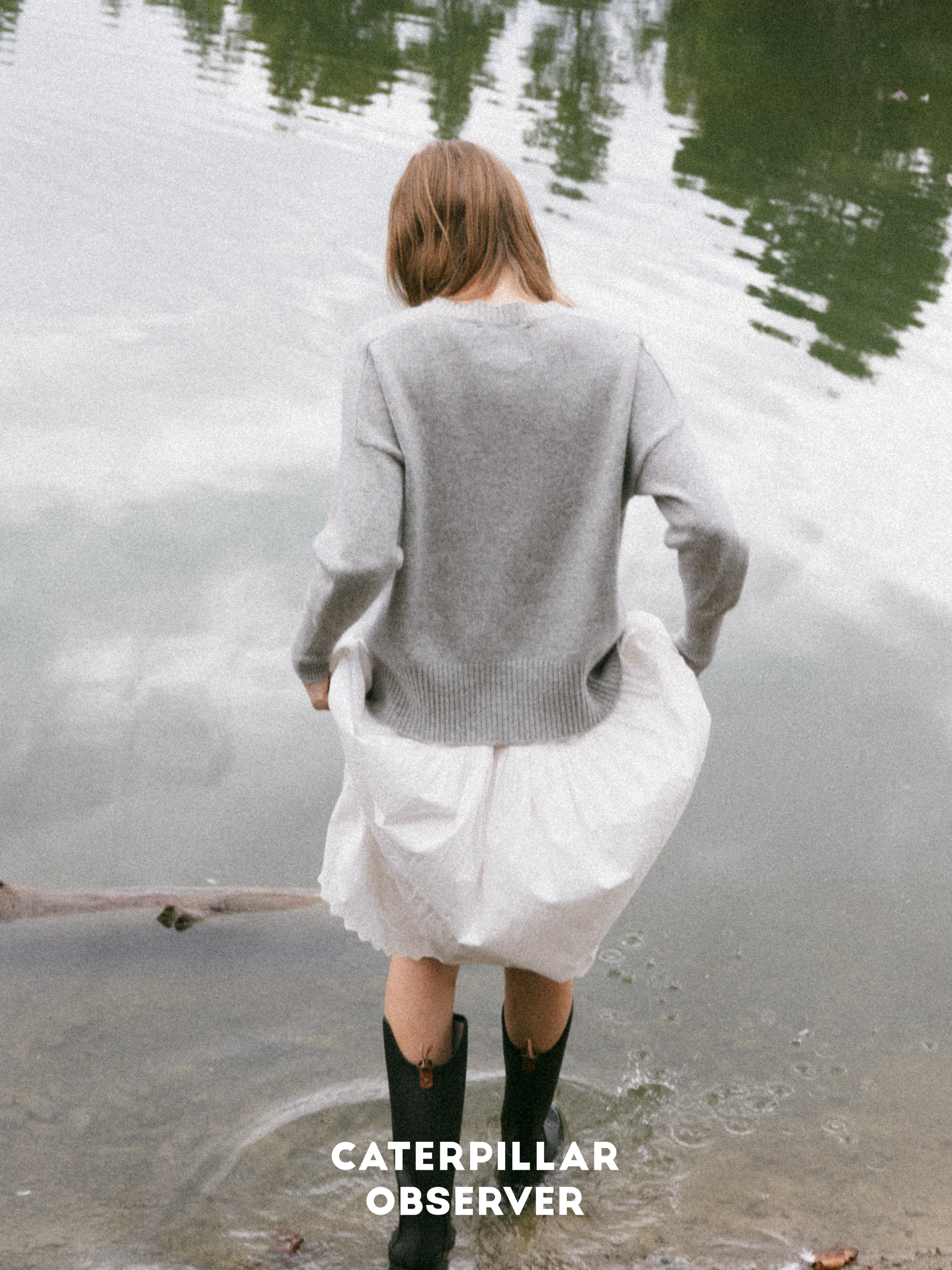 The Alexa Sweater in Mist Grey