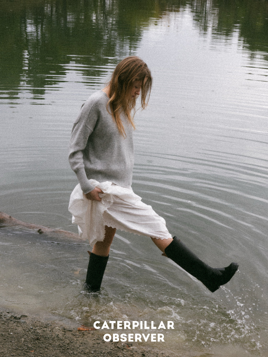 The Alexa Sweater in Mist Grey