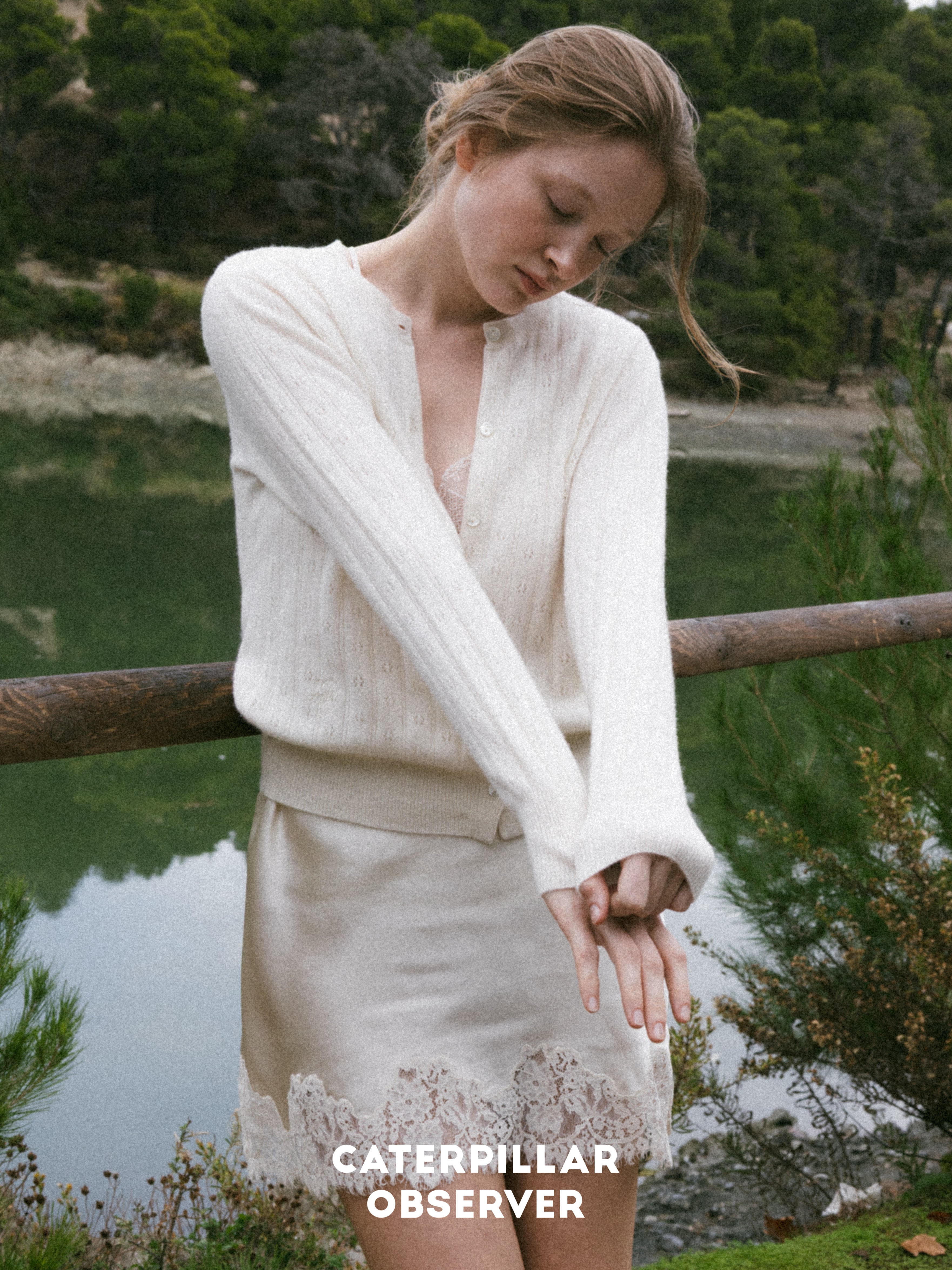 The Lena Cardigan in Undyed White