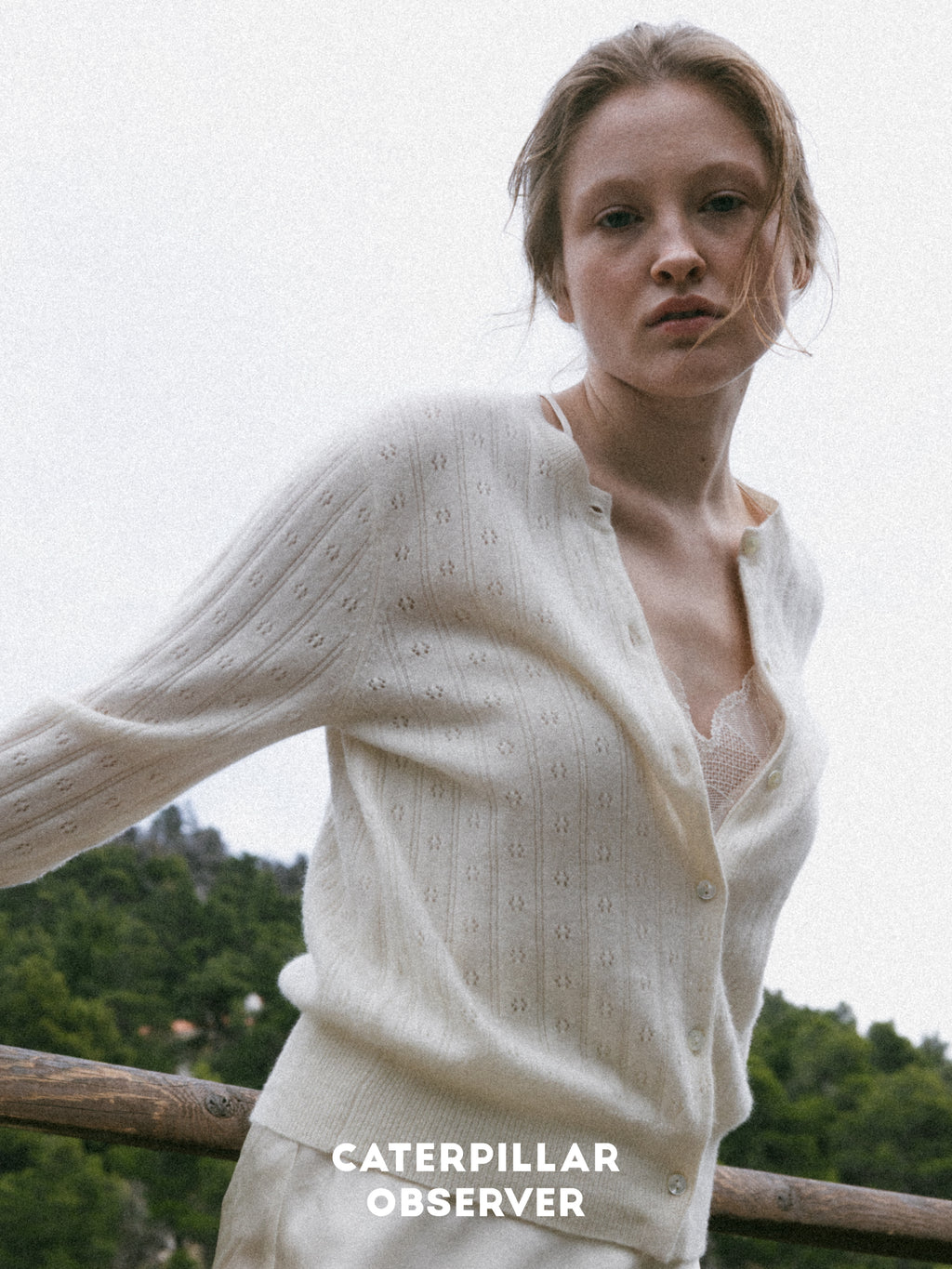 The Lena Cardigan in Undyed White